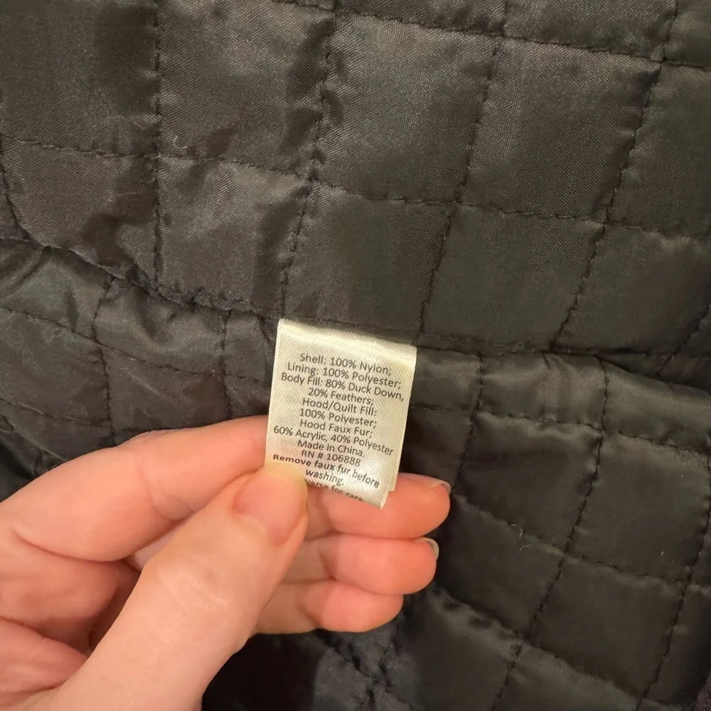 Appaman black camo toddler down filled puffer jacket with hood sherpa lining